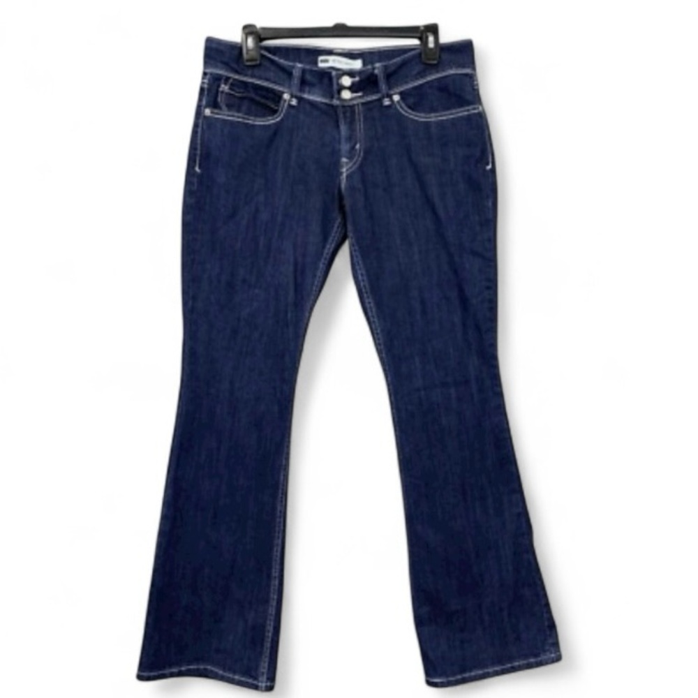 Levi’s 524 Dark Blue Wash Too Superlow Cotton Y2K Flare Jeans Size 7